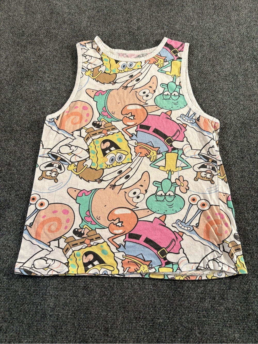 Nickelodeon SpongeBob Women’s M 7-9 All Over Print Graphic Tank Top
